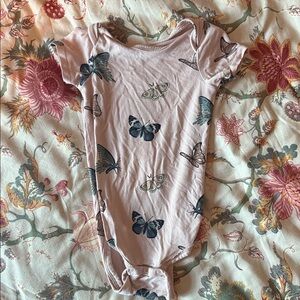 Kyte BABY Butterfly Print Kids Bodysuit - Blue and Green